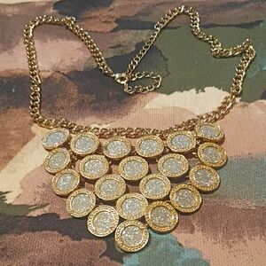 Ellen Tracy Gold-tone and Silver-tone Medallion Necklace
